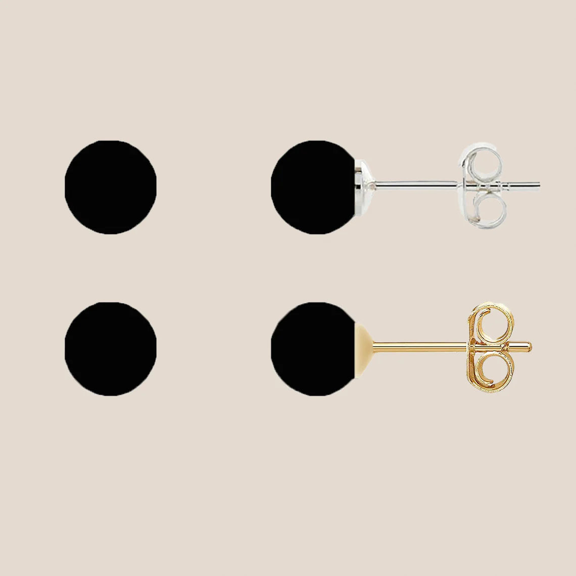 Midnight Matte – Baltic Black Amber Stud Earrings | 925 Silver or 18K Gold Finish