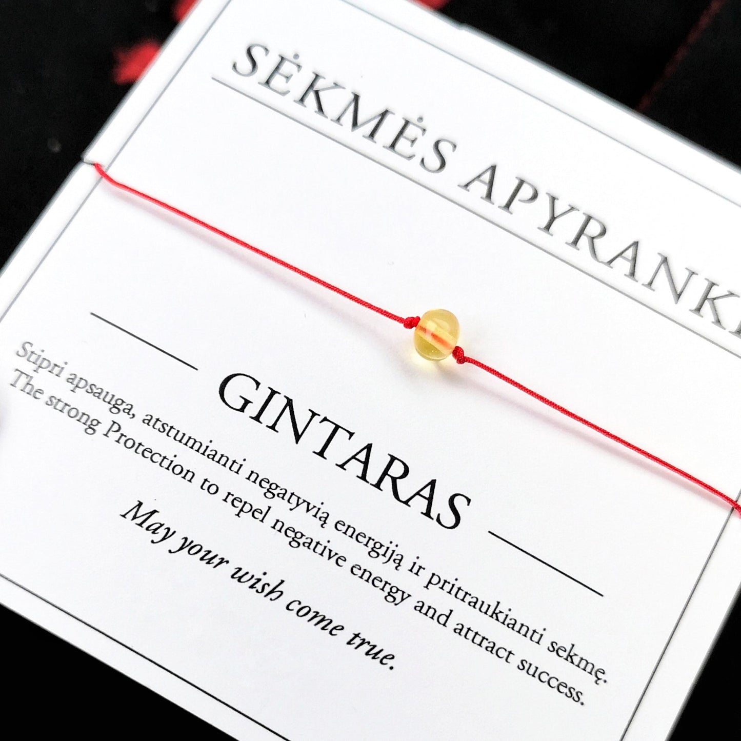 Good luck bracelet with amber "Transparent amber"