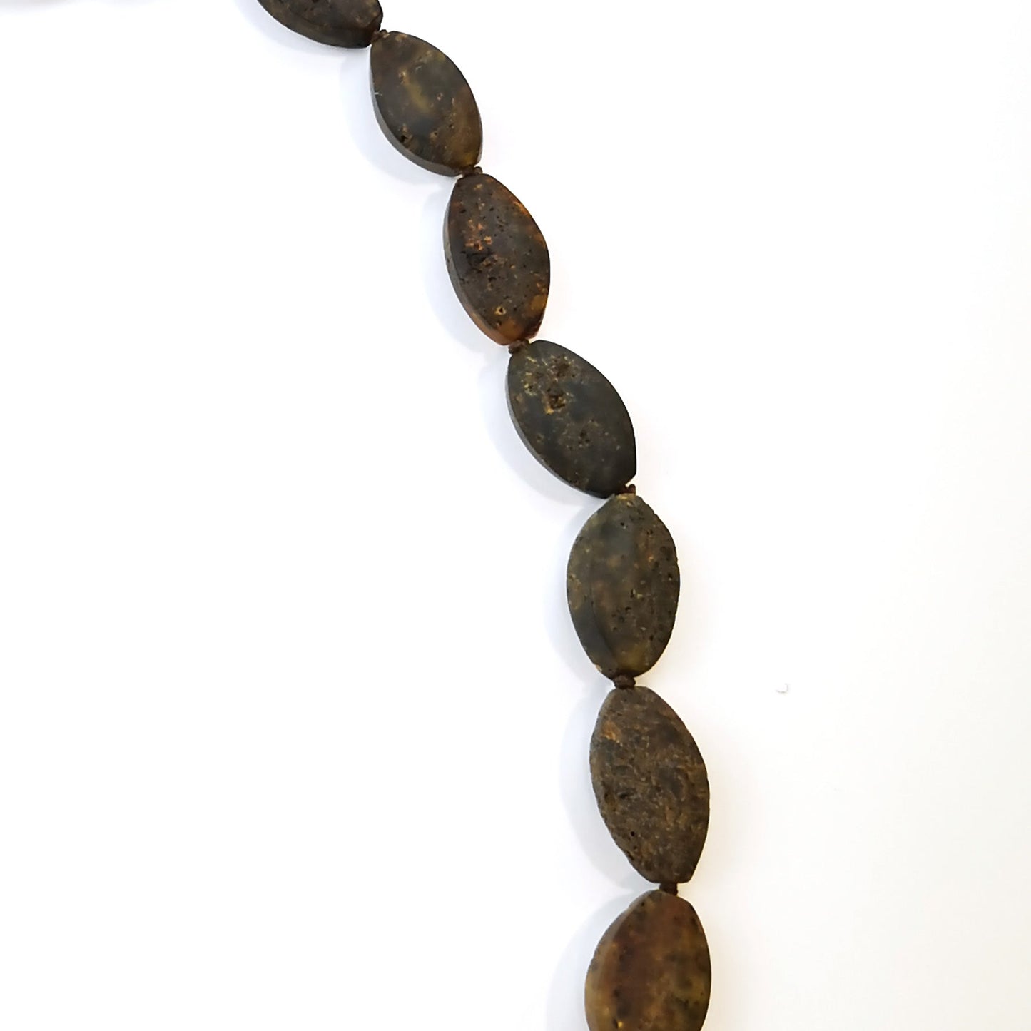 Amber necklace "Charcoal"