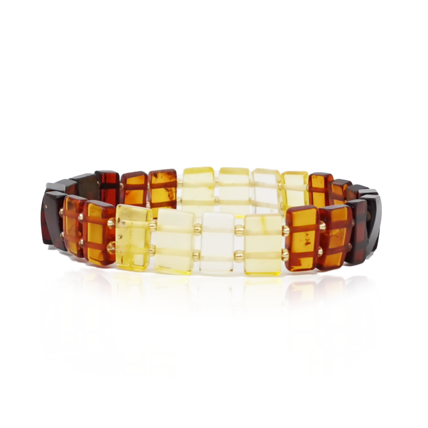 Amber bracelet with inserts "Rainbow"