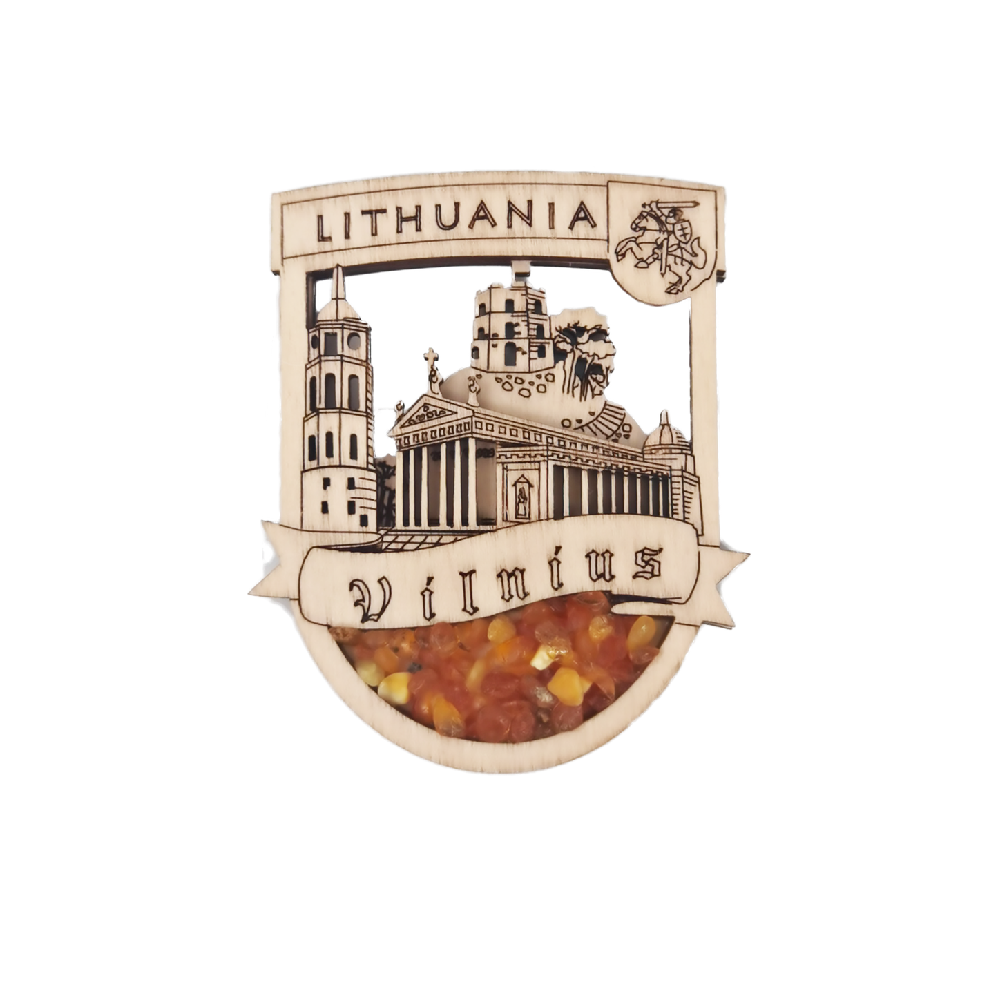 Magnet with amber "Cathedral"