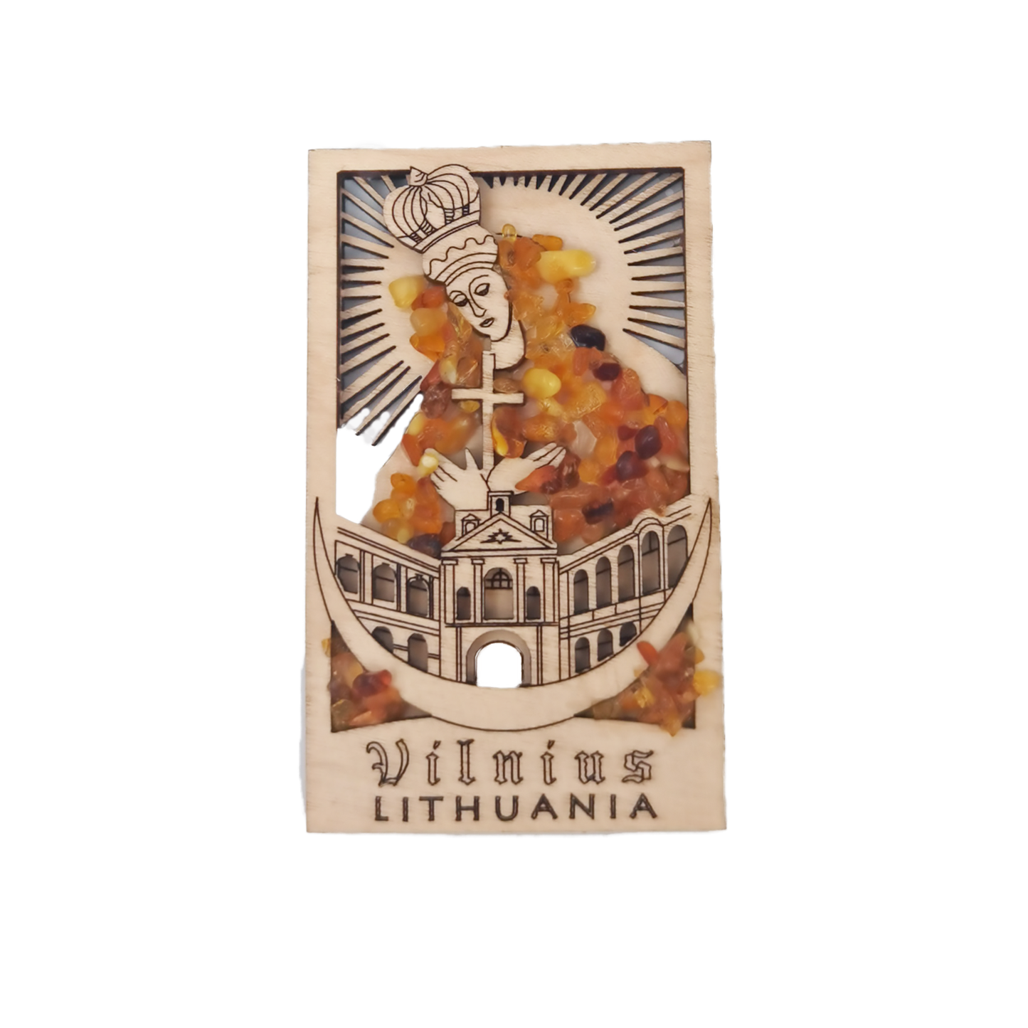 Magnet with amber "Mary"