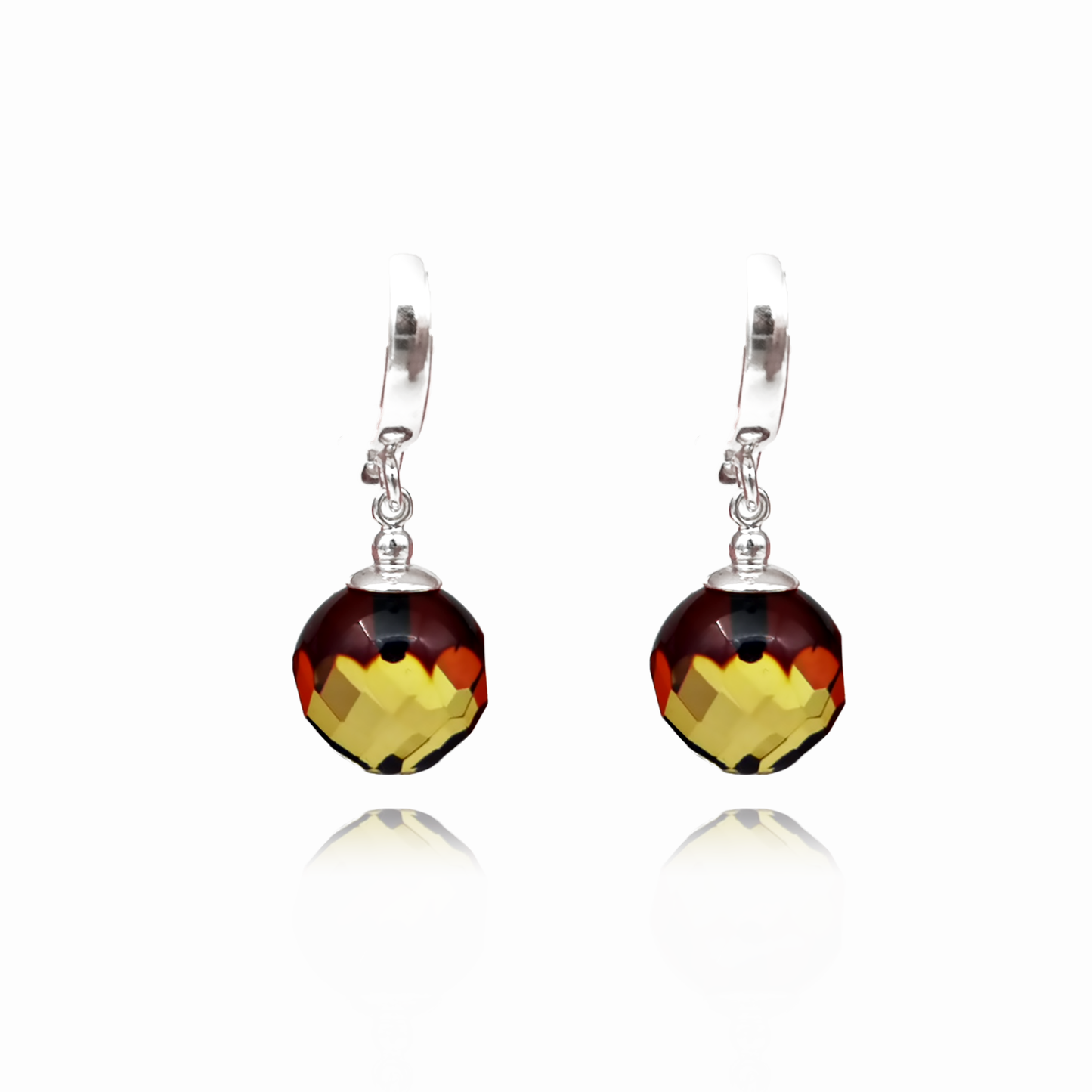 Amber earrings with silver 925 "Crystals"