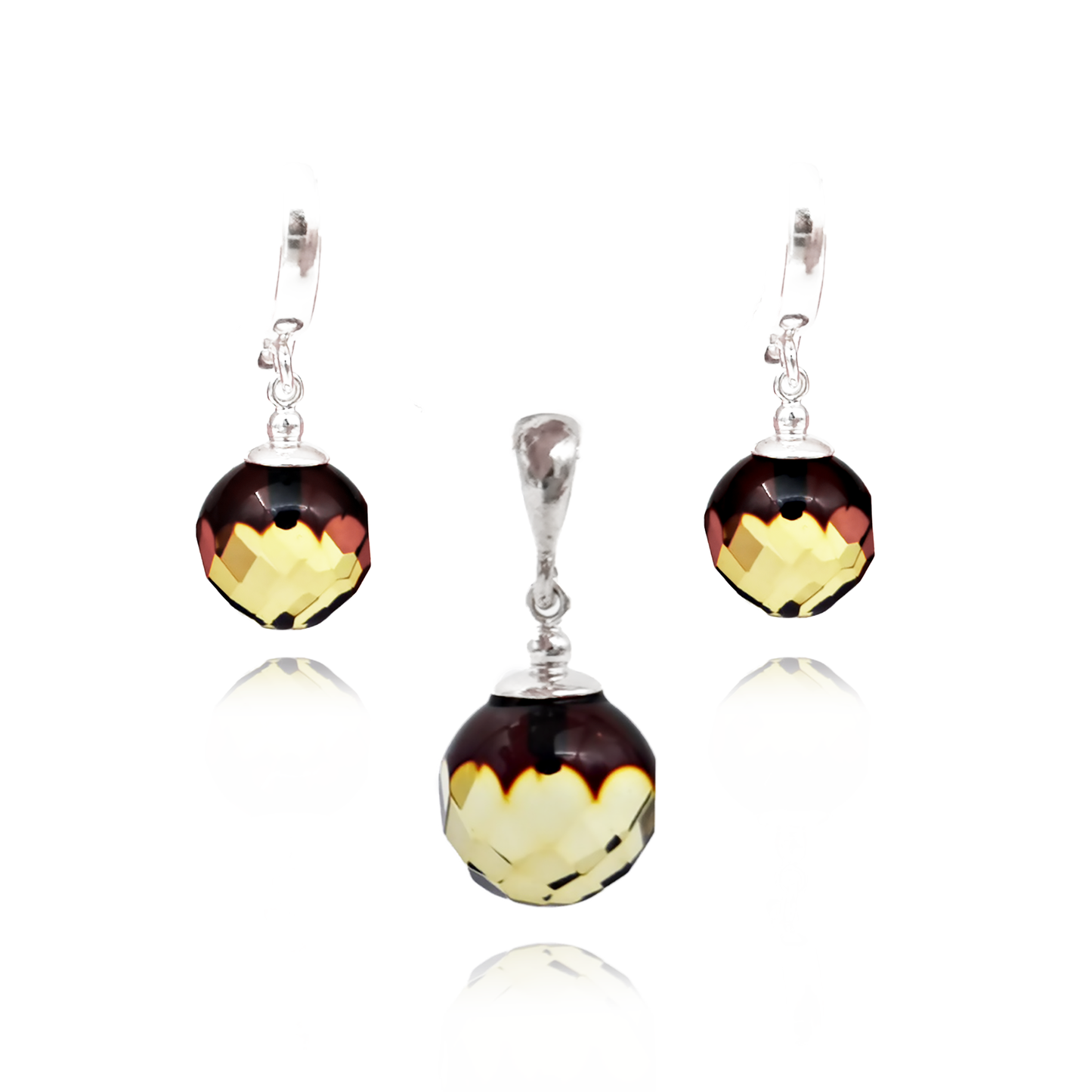Amber set with silver 925 "Crystal"