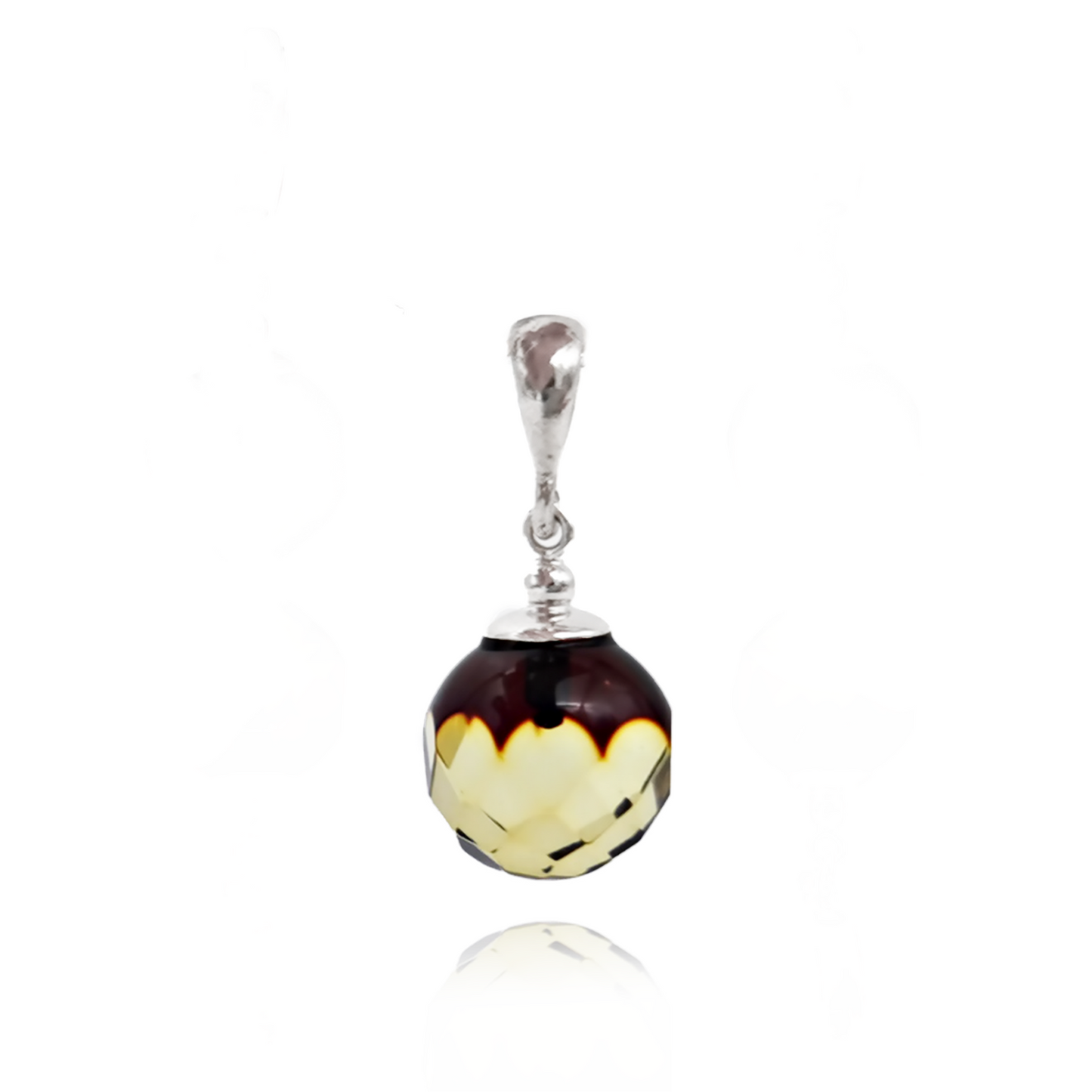 Amber pendant silver 925 "Crystals"