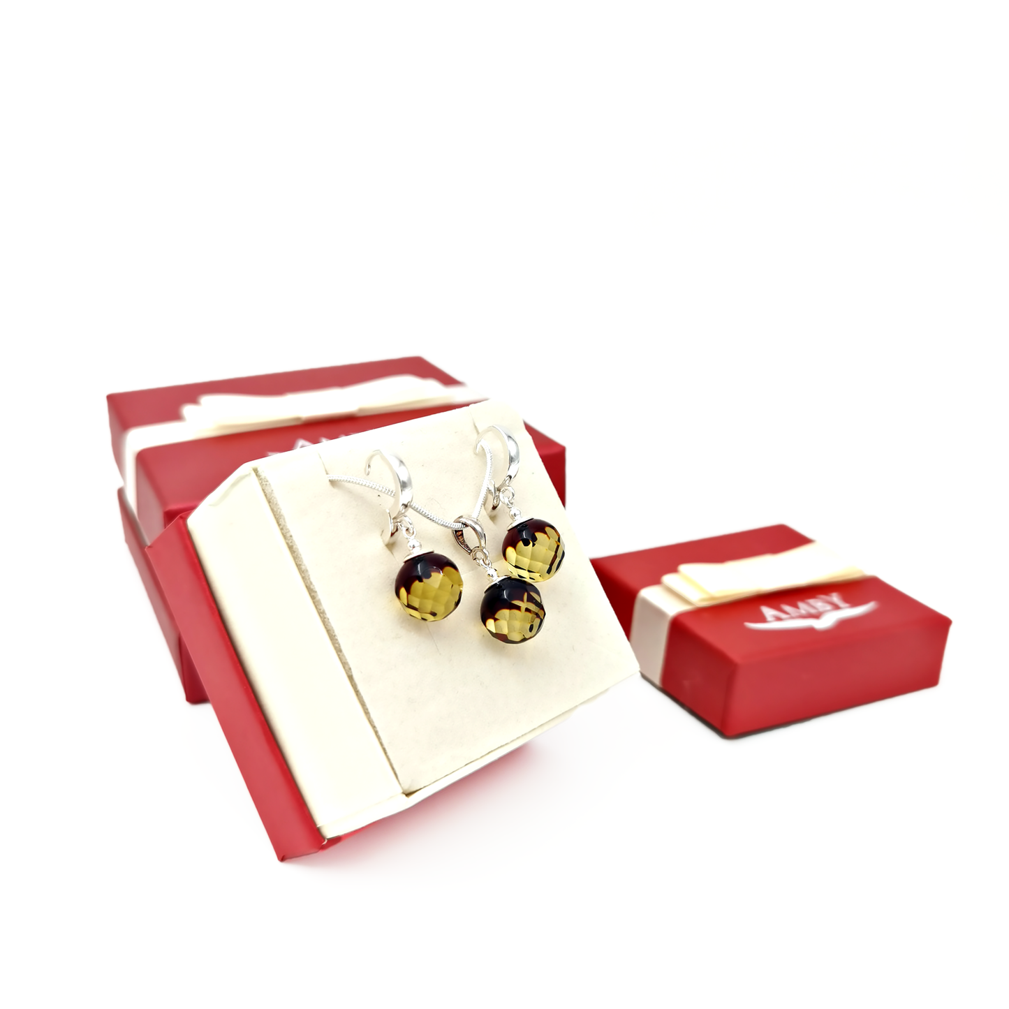 Amber set with silver 925 "Crystal"