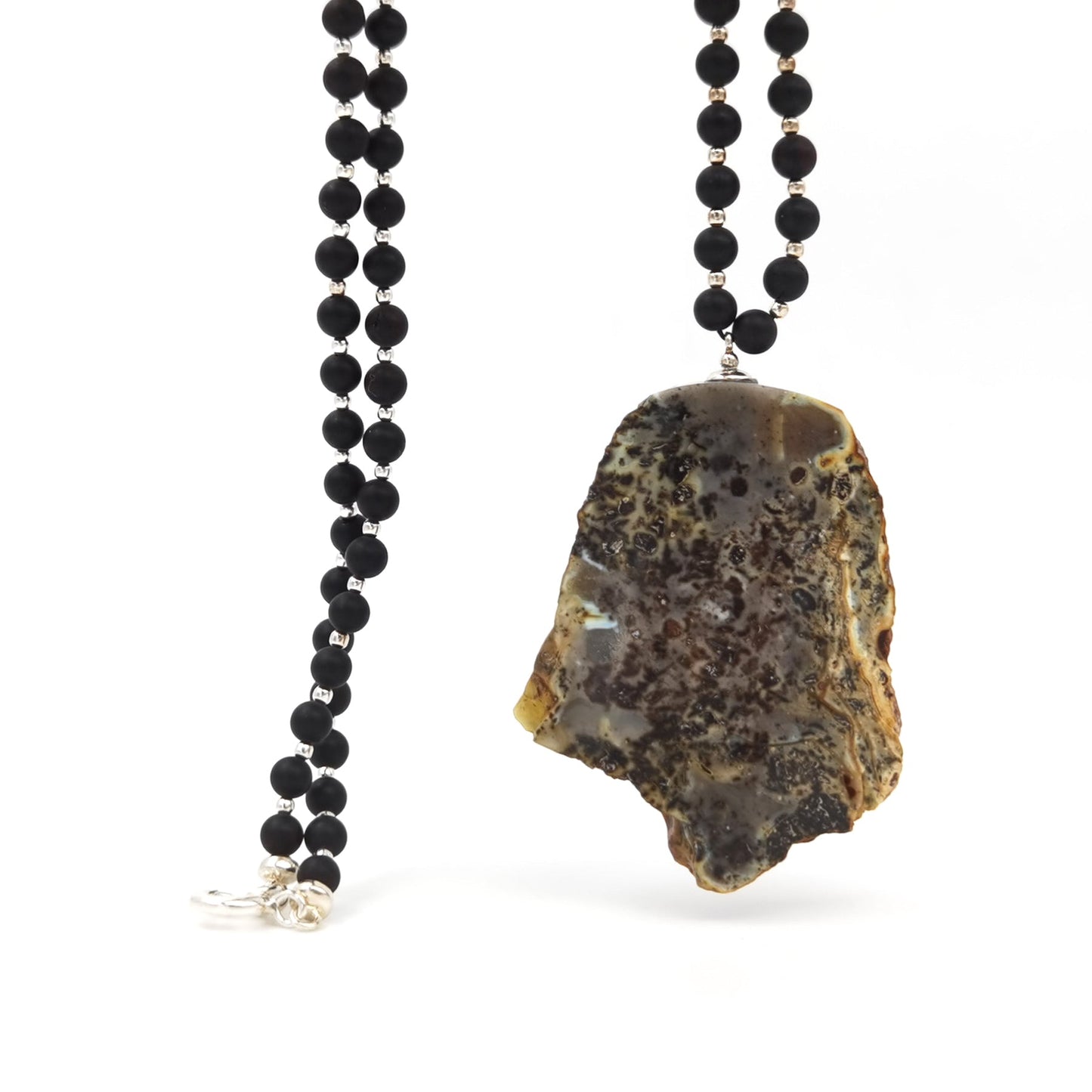Amber necklace with pendant "Landscape"