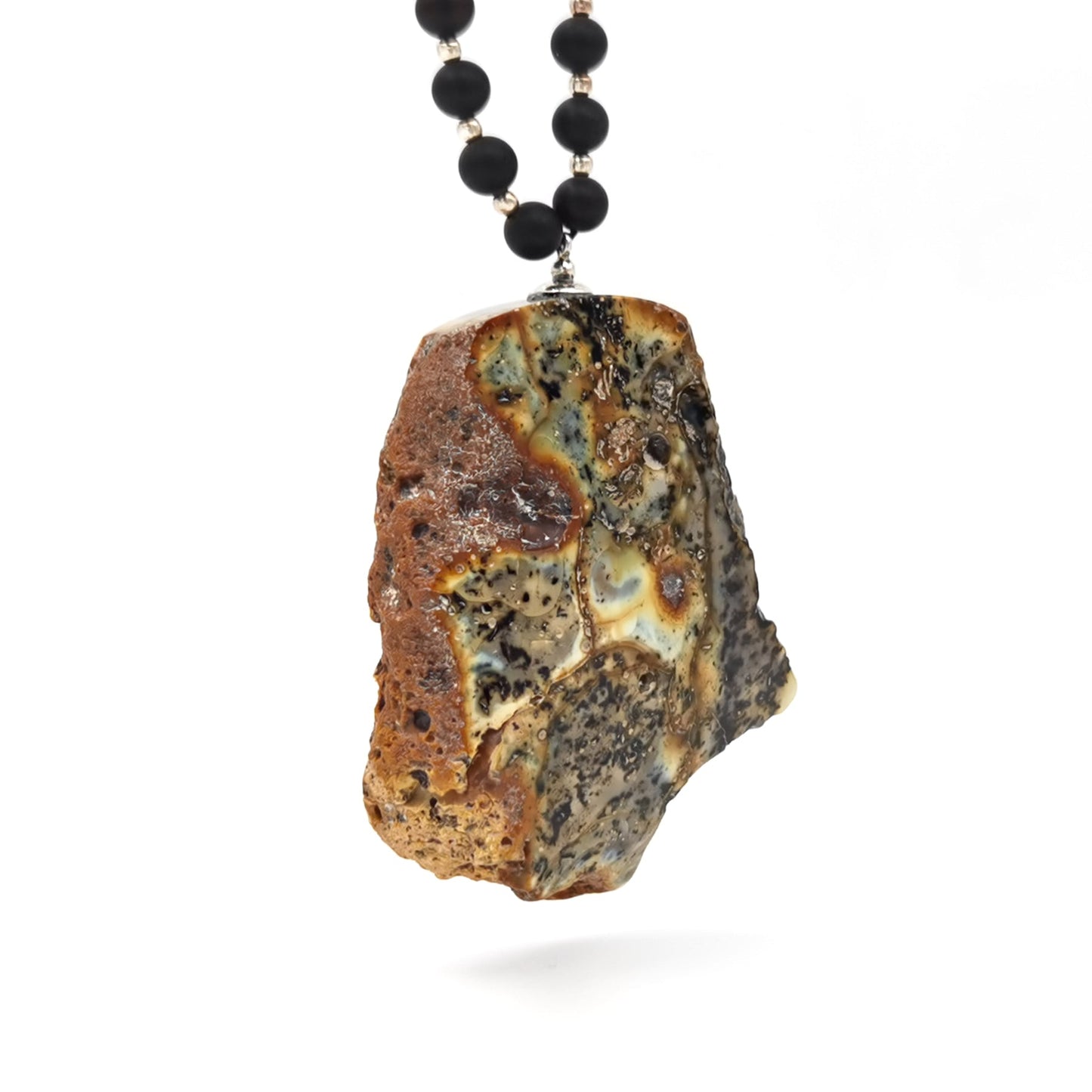 Amber necklace with pendant "Landscape"