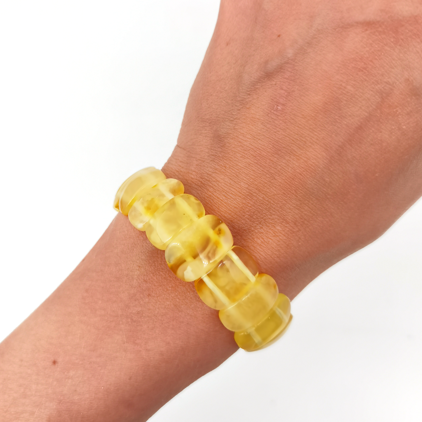 Amber bracelet "Transparent Sun"