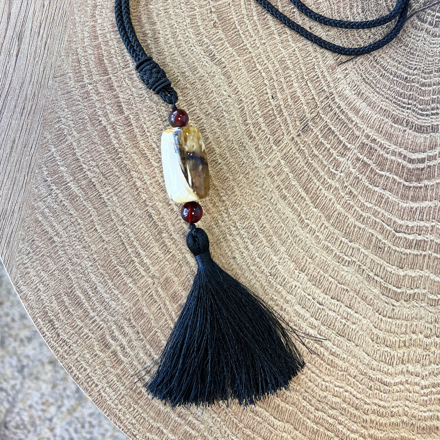 Amber pendant, red amber "Sunset"