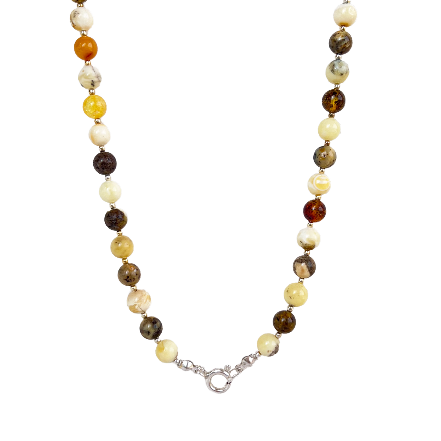 Amber necklace with Agate "Friendship of Amber and Agate"
