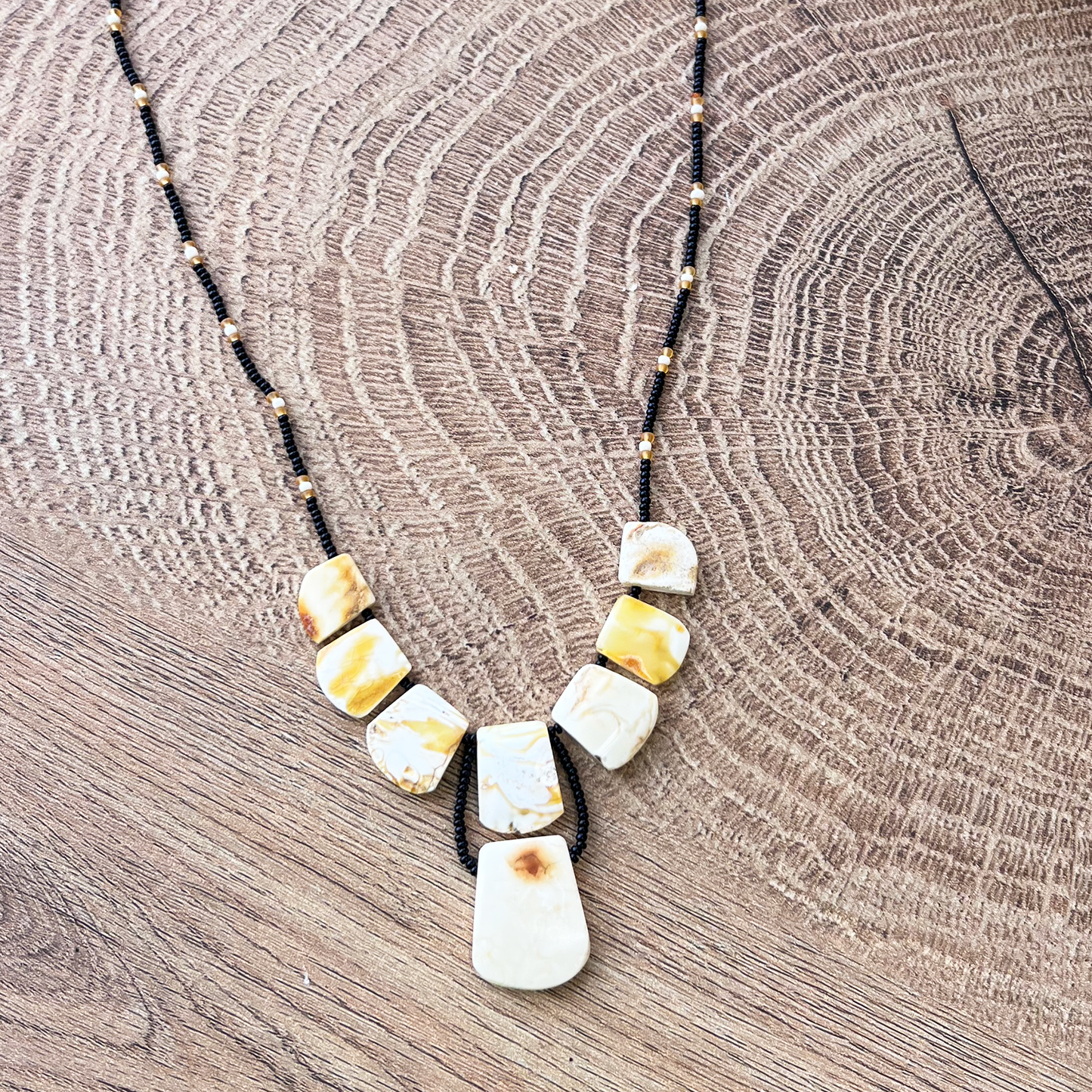 Amber necklace with clouds, "Cuba"