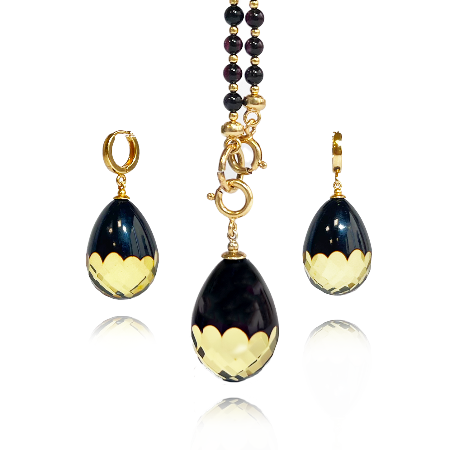Luxury amber set with silver 925 "Sunrise"