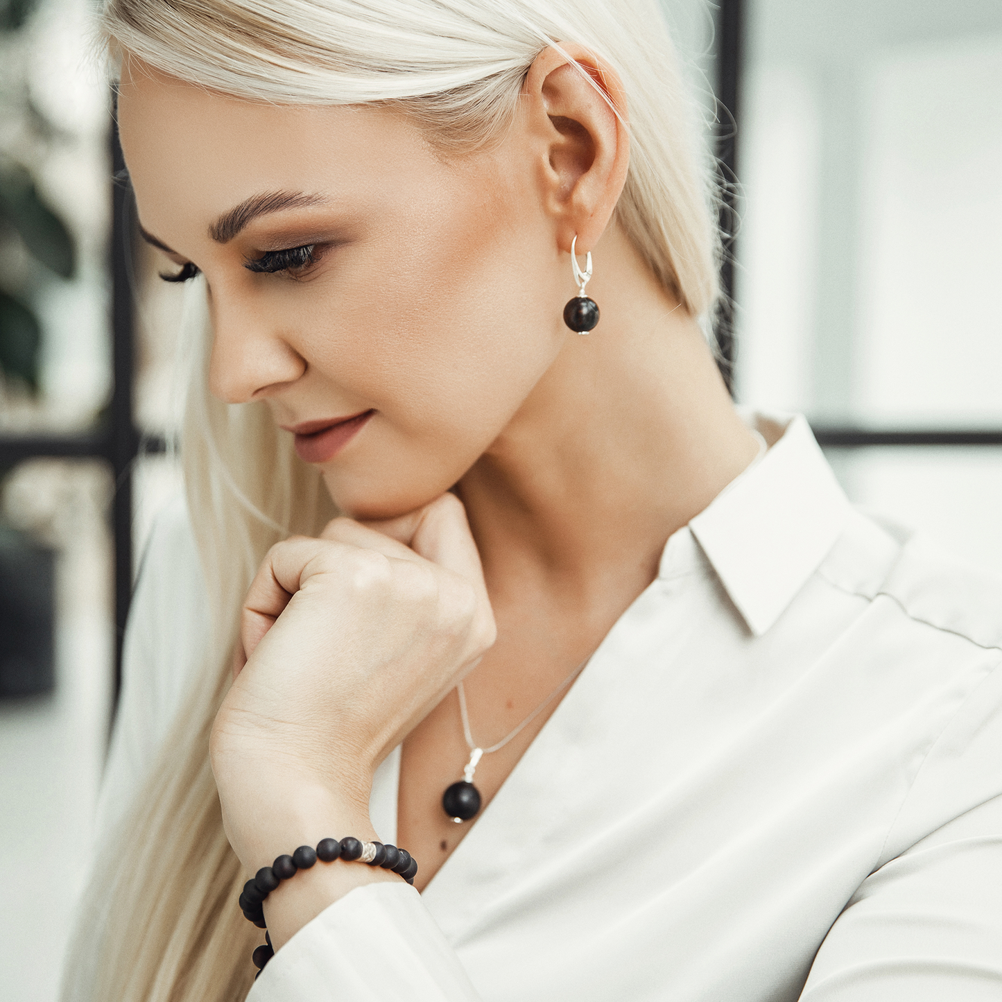 Amber set with silver 925 "Bellum Shine"