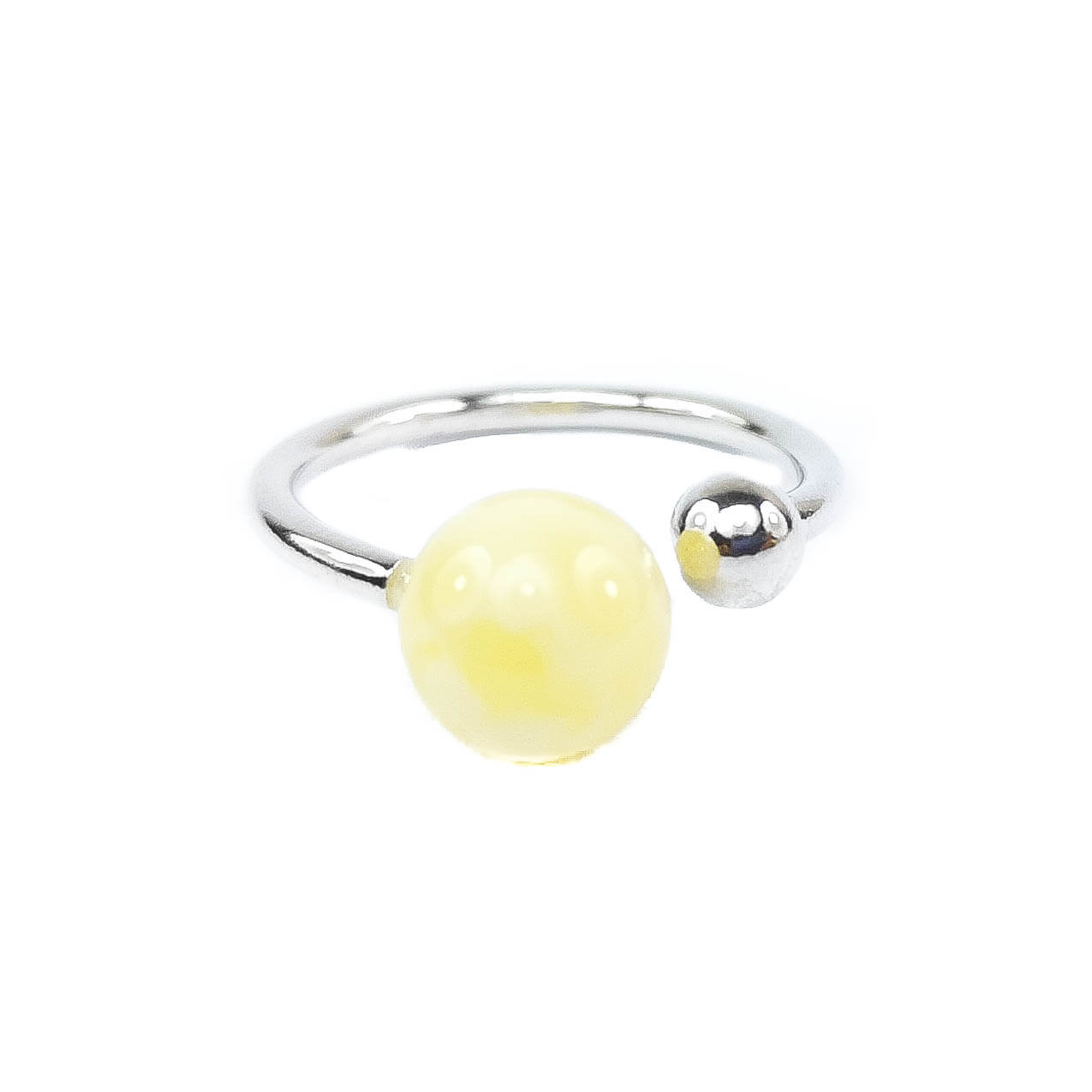 Amber ring with silver 925 "Sun"