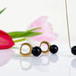 Luna Drop – Matte Black Baltic Amber Earrings, 18K gold-plated or 925 sterling silver