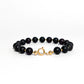 Silent Strength – Matte Black Baltic Amber Bracelet, 18K gold-plated
