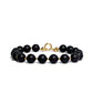 Silent Strength – Matte Black Baltic Amber Bracelet, 18K gold-plated