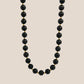 Midnight Line – Adjustable Matte Black Baltic Amber Necklace, 18K gold-plated