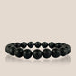 Deep Ground Matte black amber bracelet – 10mm beads