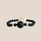 Core Balance – Adjustable Matte Black Baltic Amber Bracelet, 18K gold-plated