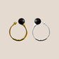 Balance Ring – Adjustable Matte Black Baltic Amber Ring, 925 sterling silver or 18K gold-plated