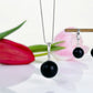 Orb Noir – Matte Black Baltic Amber Pendant, 925 sterling silver