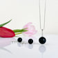 Orb Noir – Matte Black Baltic Amber Pendant, 925 sterling silver