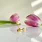 Ivory Glow – Royal Faceted Baltic Amber Stud Earrings | 925 Silver or 18K Gold Finish