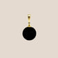 Matte Black Baltic Amber Pendant , 18K Gold Finish