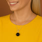 Orb Noir – Matte Black Baltic Amber Pendant, 925 sterling silver