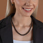 Midnight Line – Adjustable Matte Black Baltic Amber Necklace, 18K gold-plated