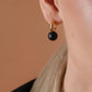 Luna Drop – Matte Black Baltic Amber Earrings, 18K gold-plated or 925 sterling silver