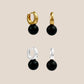 Luna Drop – Matte Black Baltic Amber Earrings, 18K gold-plated or 925 sterling silver