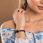 Core Balance – Adjustable Matte Black Baltic Amber Bracelet, 18K gold-plated