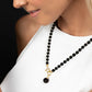 Schwarze Bernsteinkette "Bellum gold"