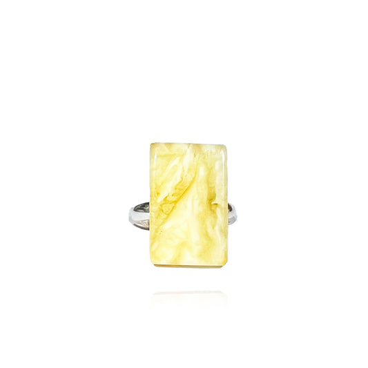 Amber ring, size adjustable "Waves"