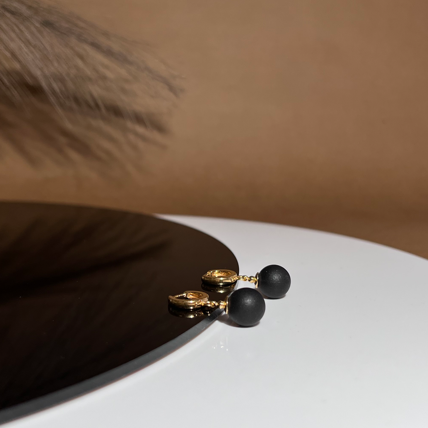 Amber earrings with gilded silver 925 "Bellum gold"