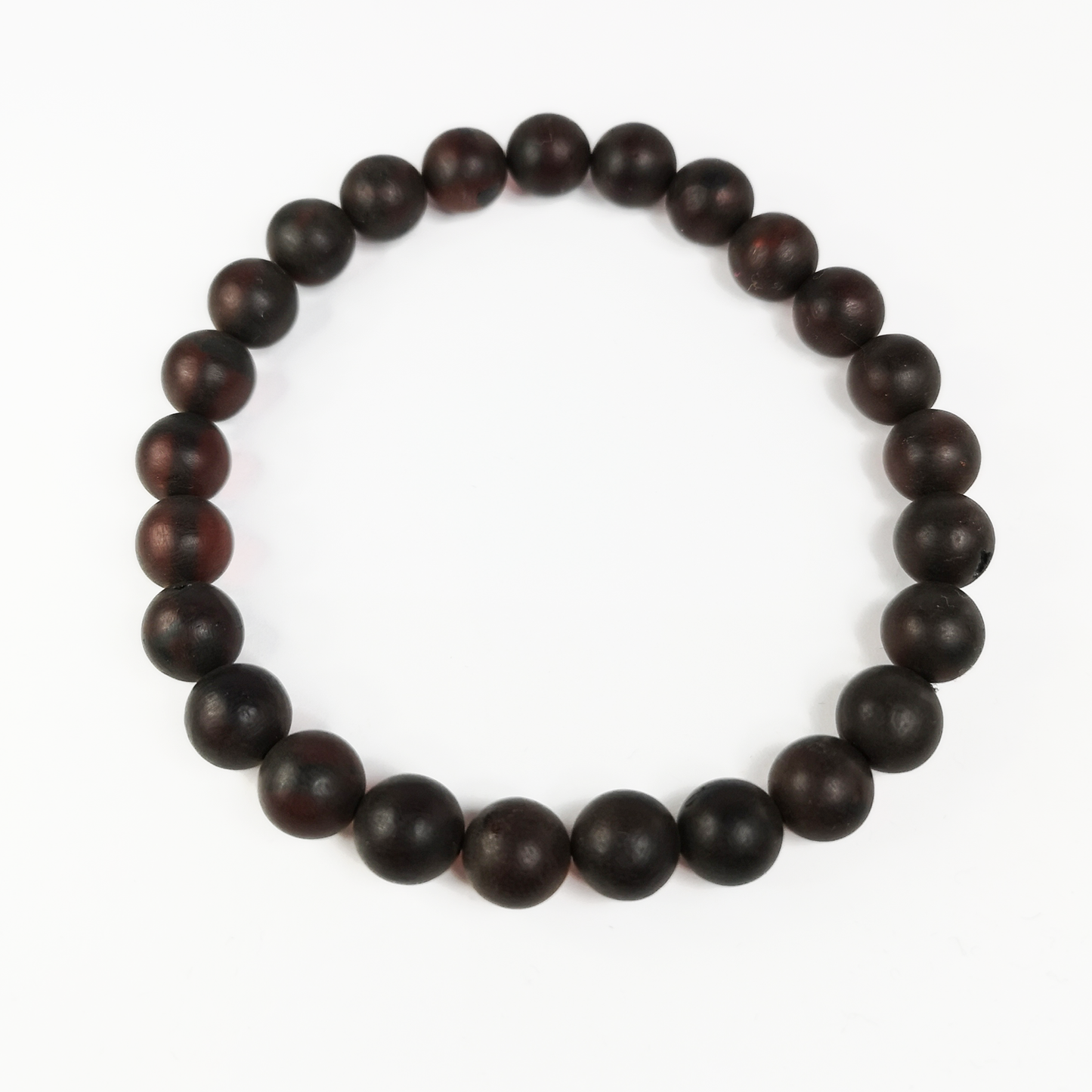 Black amber bracelet with 7mm beads "Dark cherry"