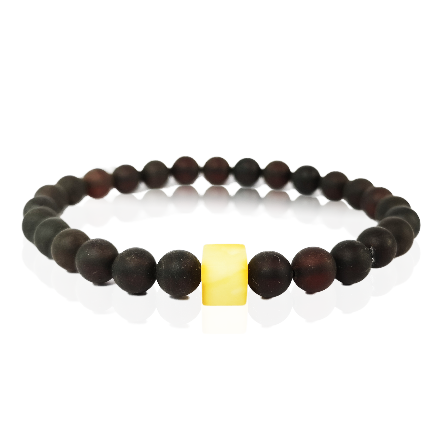 Black amber bracelet "Cube"