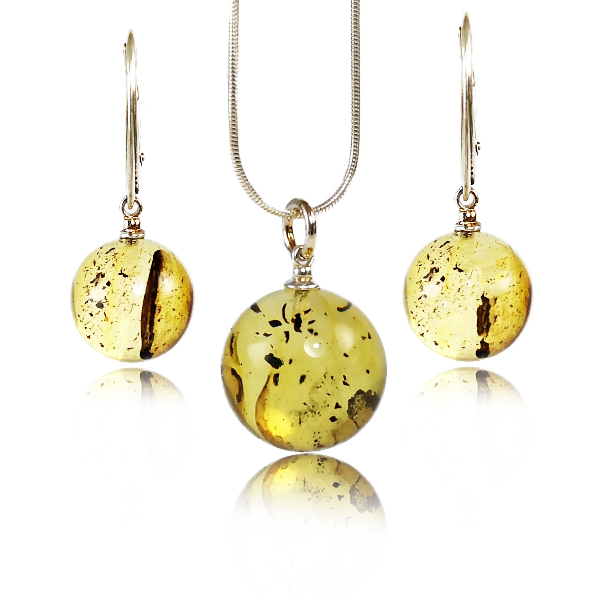 Amber set with silver 925 "Galaxy"