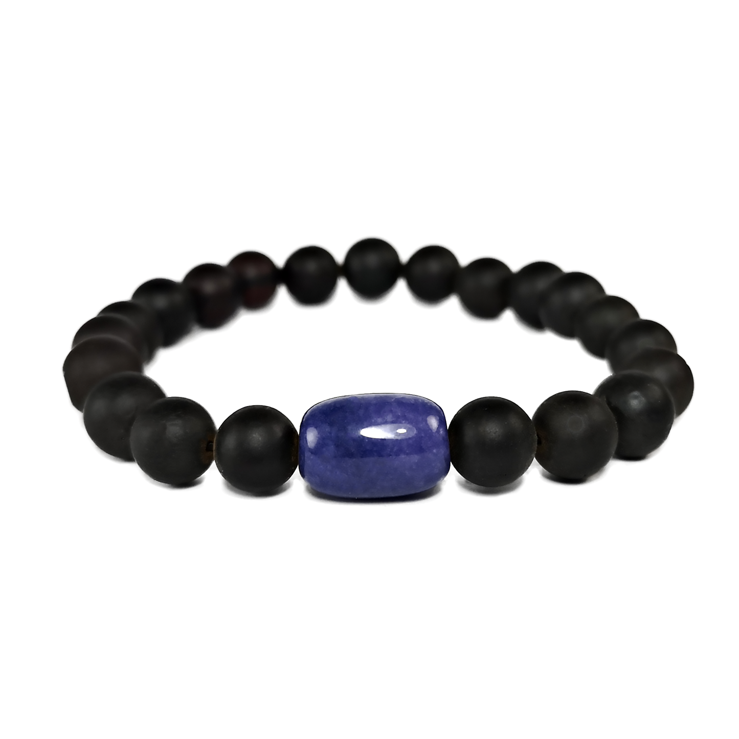 Amber bracelet with lazurite "Blue stone"