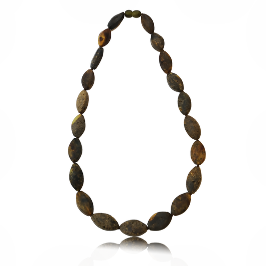 Amber necklace "Charcoal"