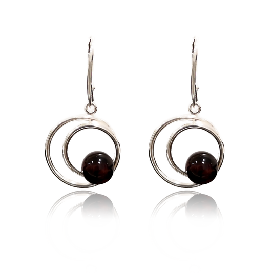 Amber earrings with silver 925 "Mercury"