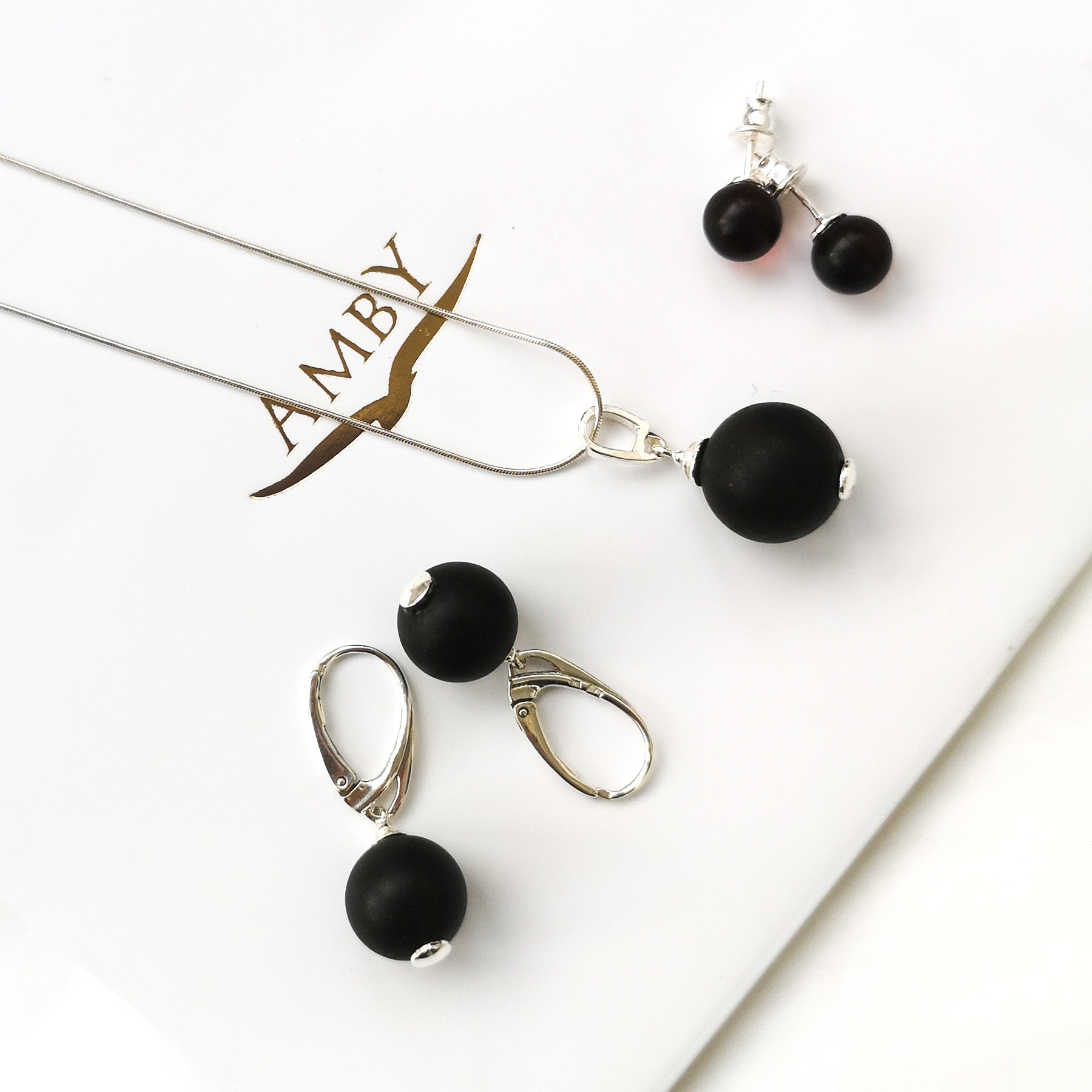 Amber set with silver 925 "Bellum silver Mini"