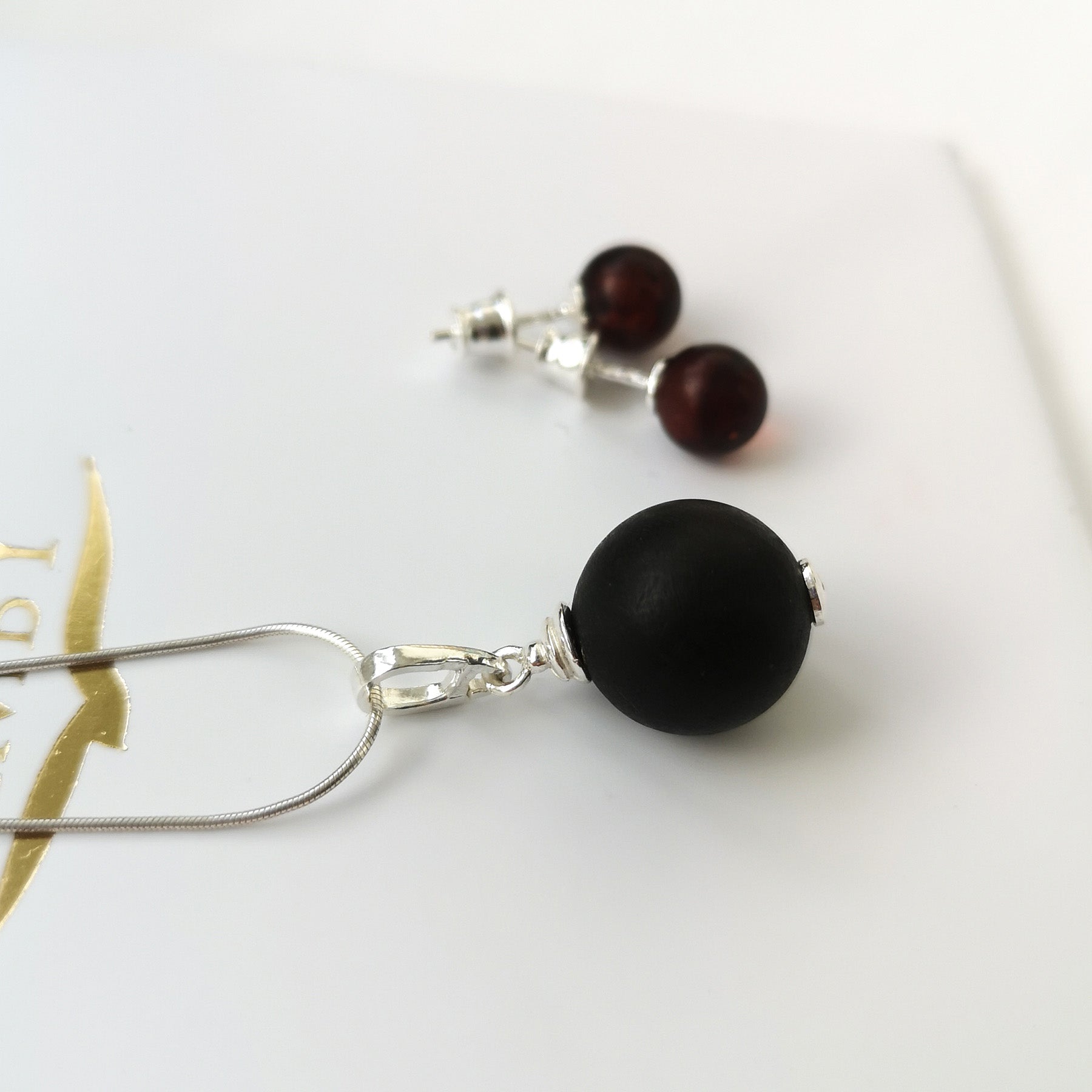 Amber set with silver 925 "Bellum silver Mini"