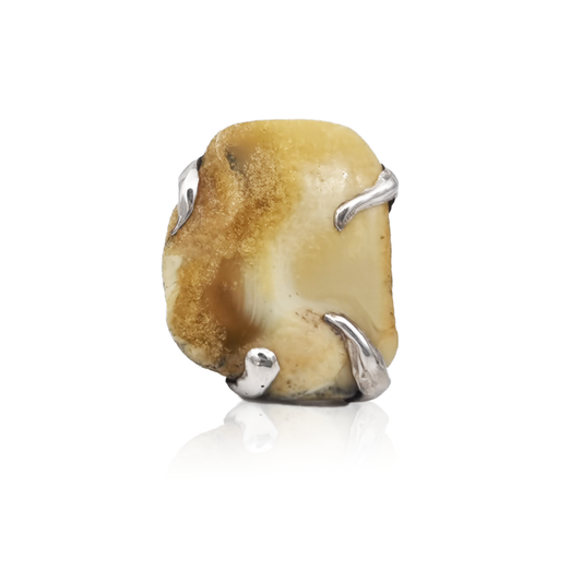 Silver 925 ring with amber "Hug"