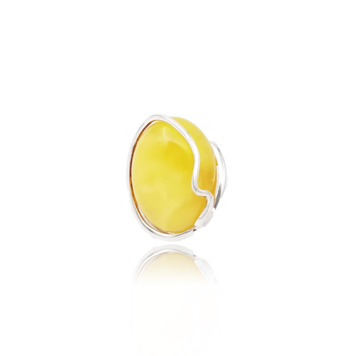Silver 925 ring with amber "Freedom"