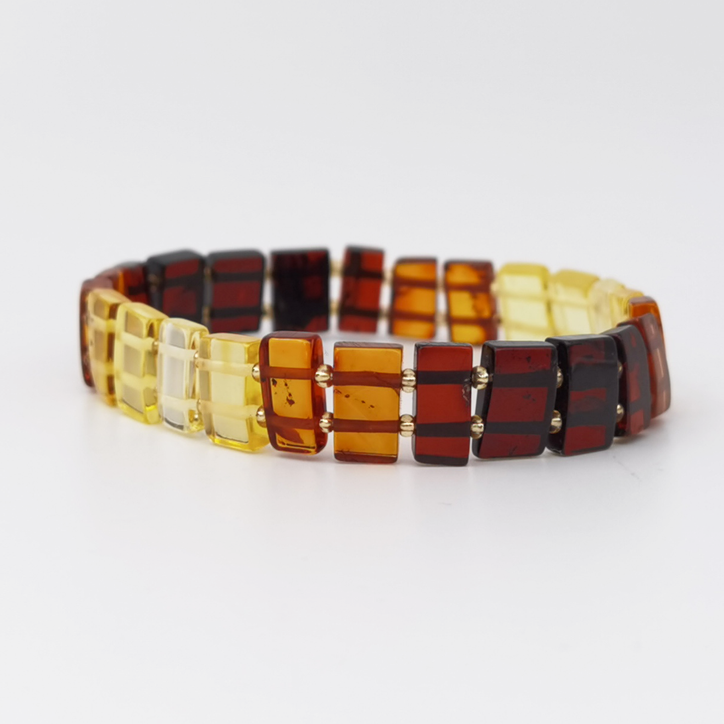Amber bracelet with inserts "Rainbow"