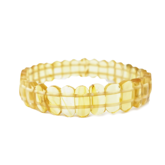 Transparent amber bracelet "Glass"